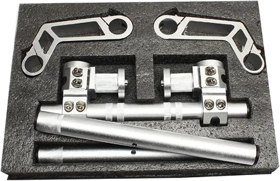 Motorcycle Handlebars,Motorbike Handlebar Handlebar Adjustable Steering 7/8" Motorcycle CNC Removable Handle Bar System 125cc(Silver)