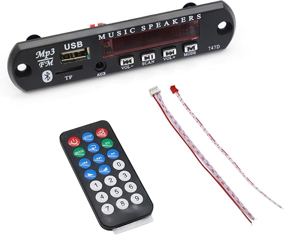 DC 12V Bluetooth MP3 Decoder Board Audio Module USB 3.5 mm AUX TF FM Radio FLAC + WAV + WMA + MP3 (TF Version)