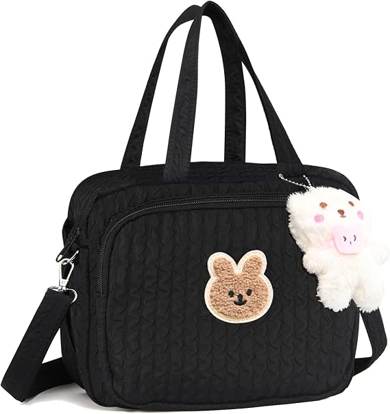 Baby Changing Bag - Lightweight Baby Changing Bags, Nappy ChangingBag with Zipper & Adjustable Strap Travel Bag for Mums, Pram, Newborn Accessories for Prams(12 * 22 * 25CM Black)