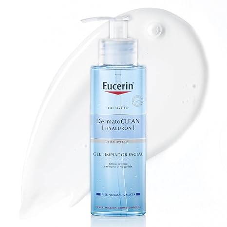 Eucerin DermatoCLEAN [HYALURON] Facial Cleansing Gel (200ml), Daily Gentle Makeup Remover, Moisturizing Hyaluronic Acid Formula for Combination and Normal Skin