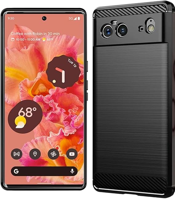 Google Pixel 6 Flexible Soft TPU Rubber Phone Case 6.4" Black