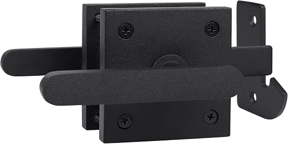 Gate Latch, BARNSMITH Heavy Duty Double Side Gate Latches, Matte Black Fence Latch, Garden Door Latch, Pool Gate Latch