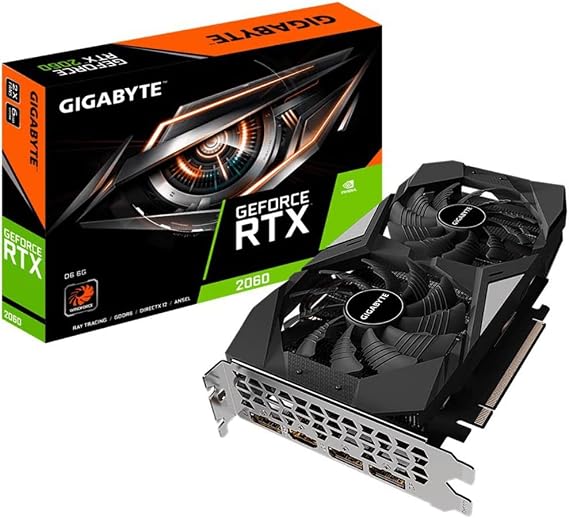 Gigabyte Nvidia GeForce RTX 2060 D6 6GB V2 Gaming Graphics Card (GDDR6, 1680Mhz, PCI-E 3.0 x16, HDMI 2.0)