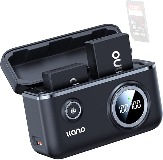 llano 2-Pack LP-E17 Batteries + 18W Dual Charger Set, USB-C Storage Case