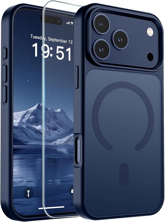 SUPFINE iPhone 17 Pro Kılıf Koyu Mavi için Manyetik
