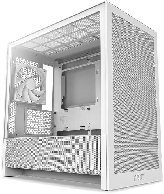 NZXT H3 Flow Micro-ATX PC Kasası, Optimize Edilmiş Hava Akışı, 1x 120mm Arka Fan Dahil, Tam Boyutlu GPU Desteği, 280mm Ön ve 240mm Üst Radyatör, Back-Connect Anakart Uyumluluğu, Beyaz