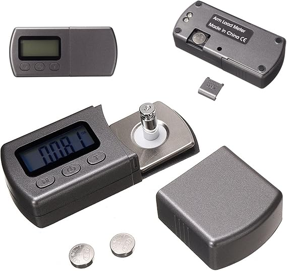 Digital Force Meter, Digital Turntable Stylus Force Scale Gauge LCD Display 0.01g Digital Cartridge Stylus Tracking Guage for Tonearm Phono Cartridge, Units N kg lb Oz