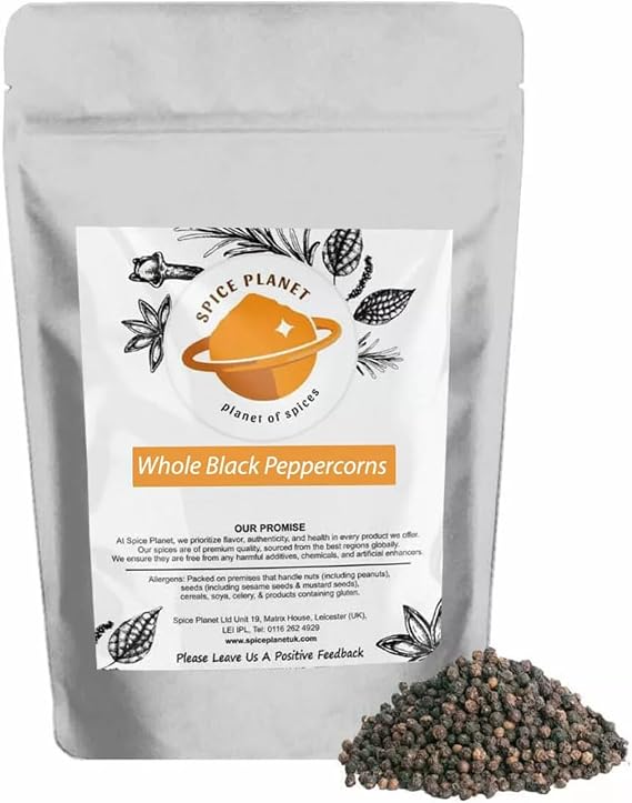 Black Peppercorns Whole Premium Quality by Spice Planet® Free UK P&P 25g-5kg (25g)