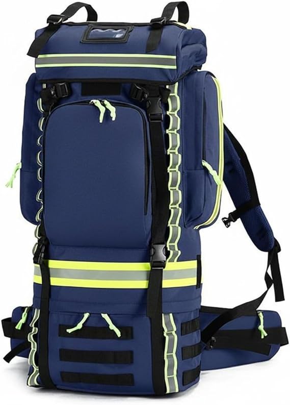 Wildfire Backpack Large Capacity Modular Response MOLLE System Rucksack for Firefighters, Emergency Medical Backpack, Array, Blue