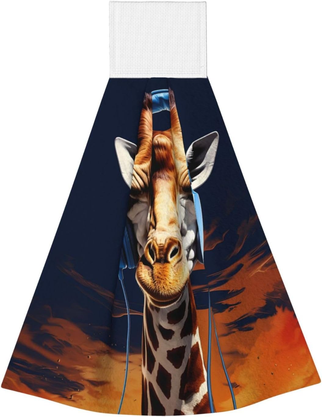 Hanging Hand Towel Soft Absorbent Bath Towel Kitchen Dish Towels with Hanging Loop Fast Drying Tie Towels for Bathroom Kitchen Home Decor Giraffe Wearing Headphones