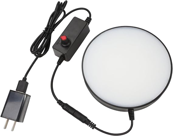 Microscope LED Ring Light Illuminator – Adjustable Brightness White Light Source with Power Adapter, Replacement Accessory for Laboratory Stereo Microscopes (US Plug)