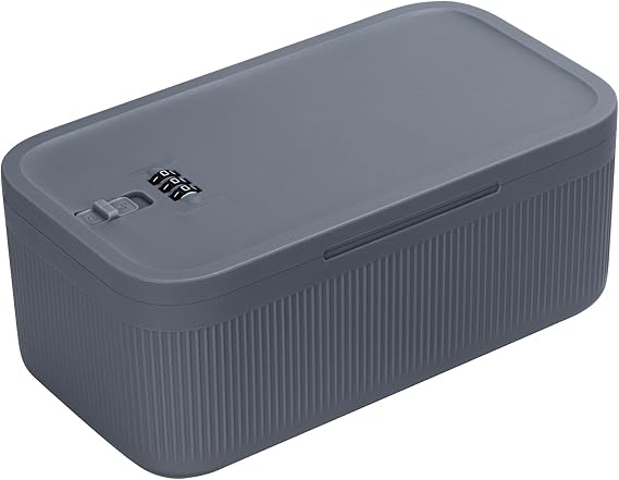 Lockable Storage Box, Medicine Safe Lock Box, Cell Phone Locked Jail, Food Fridge Containers Bin for Personal Home Office Organization Travel Gift