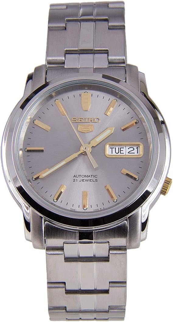 Seiko 5 SNKK67K1 Automatic Men's Watch, Index Gold, Gray