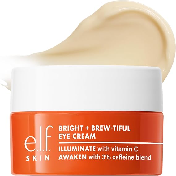 e.l.f. SKIN Bright + Brew-tiful Eye Cream, Helps Brighten Appearance of Undereye Dark Circles & Repair Puffiness, Vegan & Cruelty-Free