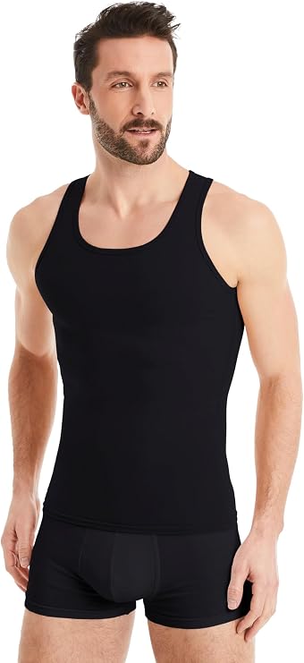 FINN Mens Shapewear Compression Undershirt- Sleeveless Vest Tank Top
