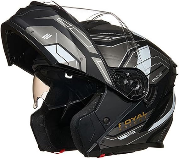 Flip Up Front Motorcycle Modular Helmet With Dual Visor Full Face Integrated Crash Helmets DOTECE Approved Motorbike Helmets For Men And Women Adults Touring Commuters