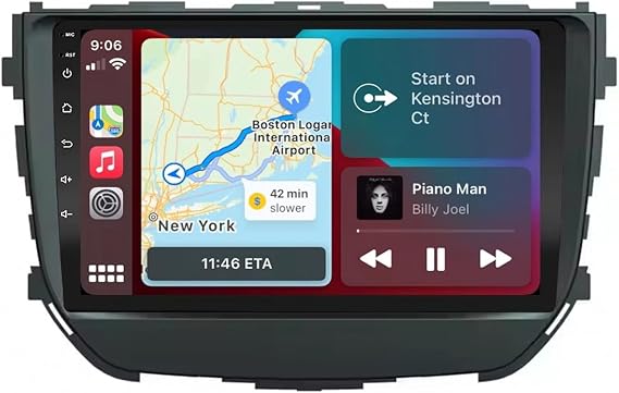 Carplay Android Auto Screen for Maruti Suzuki Vitara Brezza 2016-2018 Mirror Link, Voice Assistant, Live Navigation, Touchscreen, Bluetooth Voice Control Android, 4 Core 1G+16G