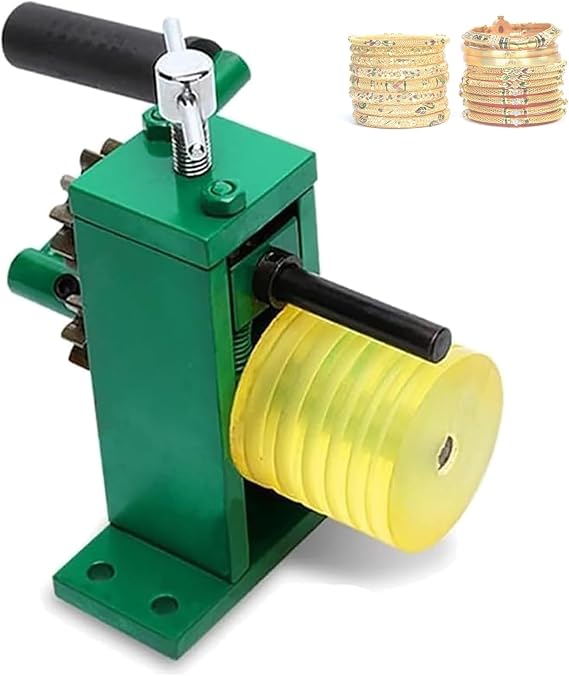 Manual Rolling Mill Machine for Jewelry Making, Hand Cranked Jewelry Ring Bender Tool with Adjustable Knob, Metal Forming Tool with Thickened Handle, for Gold, Silver Processing