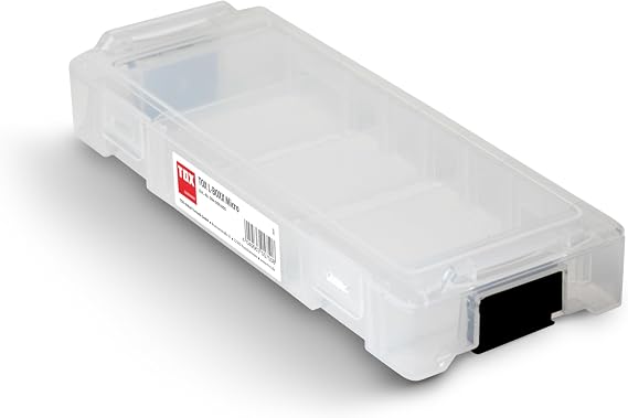 TOX L-BOXX 094900805 Micro Assorted Case Stackable and Nestable with L-BOXX System, Up to 8 Compartments, Clear Storage for Plugs and Screws, Transparent, 1 Piece