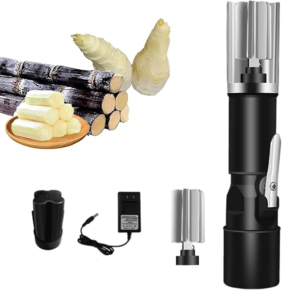 Automatic Sugarcane Scraping Machine,Electric Sugar Cane Peeler, Sugarcane Scraping Pineapple Peeling Knife with Protective Cover and 2 Switch Modes,7500rpm Speed Adjustable