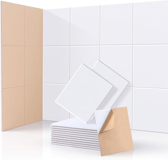 Sound Proofing Panels Self-Adhesive, 24 Pack Acoustic Wall Panels, High Density Rectangle Acoustic Panels for Door, Ceiling, Recording Studios, Home Office 30 x 40 x 0.9cm White