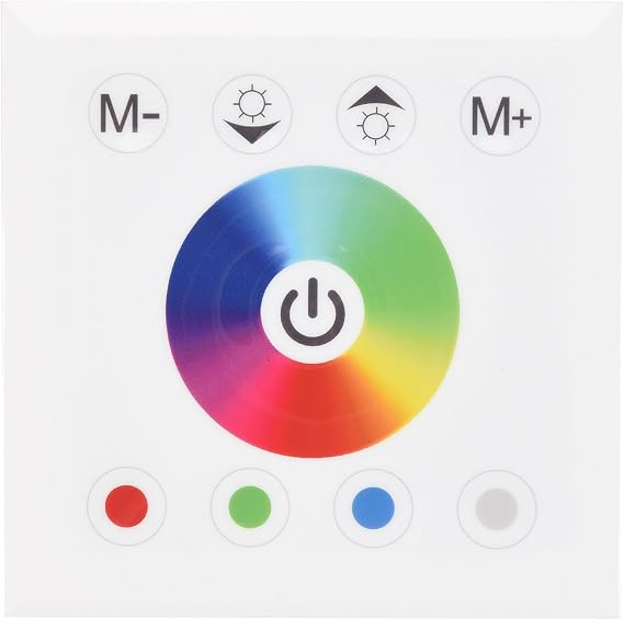 DC12V-24V RGB/RGBW Wall Mounted Touch Panel Controller Glass Panel Dimmer Switch Controller for LED Strips Lamp White