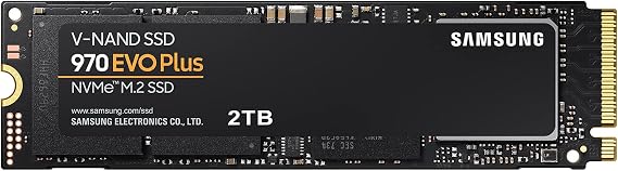 Samsung 970 EVO Plus 2TB PCIe up to 3,500 MB/s NVMe M.2 2280 Internal SSD MZ-V7S2T0B/EC