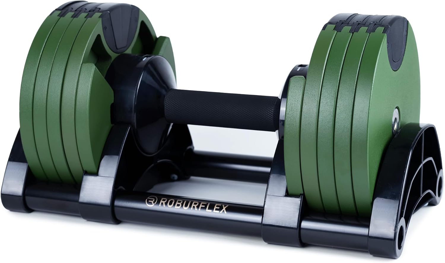 Nuobell 調節可能なダンベル ワークアウト 筋力トレーニング フィットネス ホームジム - シングル アーミーグリーン - 40ポンド