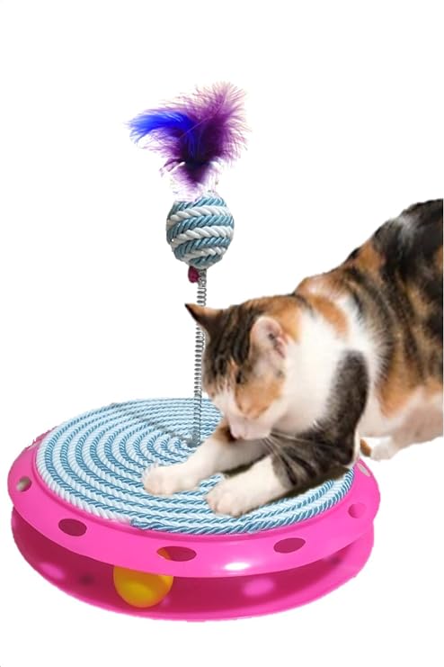 Tineke Tek Katlı Eğlenceli Kedi Oyuncağı Ve Tırmalama (TURKUAZ)