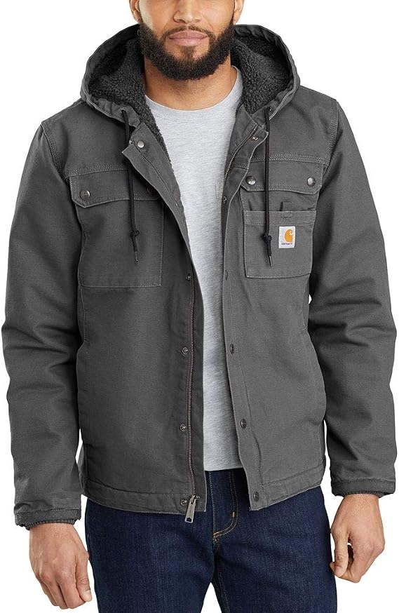 Carhartt Men's Relaxed Fit Washed Duck Sherpa Lined Utility Jacket