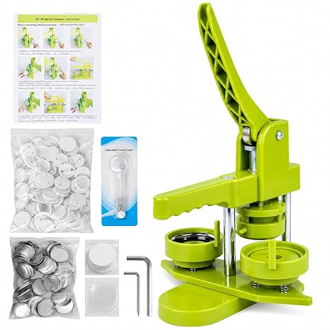 32mm Button Maker Machine, DIY Pin Badge Press Kit with 100pcs Parts