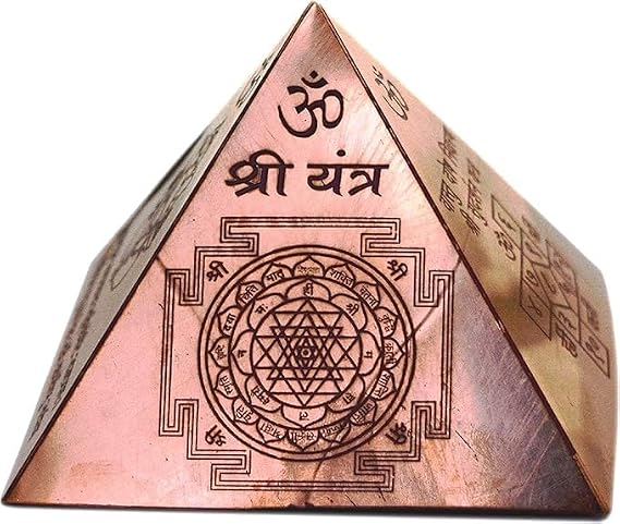 Energize Copper Pyramid Vastu Dosh Nivaran with Syllable Mantra,Shri Kuber Mantra with Ganesha Yantra Home Decor -Puja Item -Diwali Gift