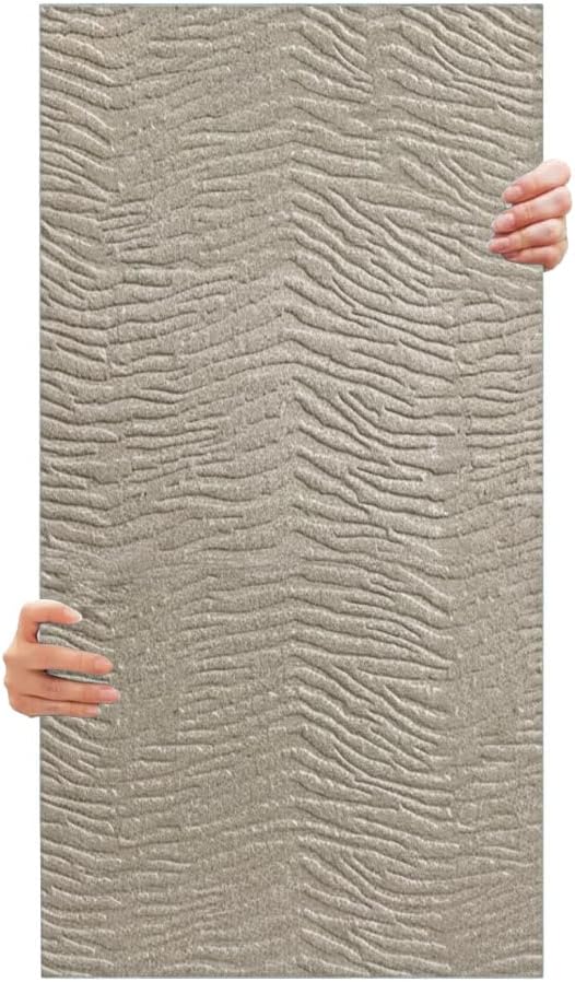 Tink 3D Kendinden Yapışkanlı Duvar Kağıdı Yeni Nesil Akustik Keçe Panel Desenli 52x98 cm (Ekru, 10 Adet 5 m²)