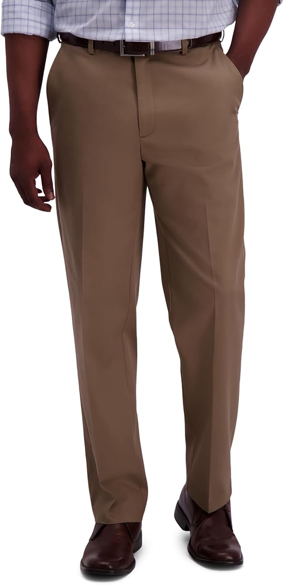 Haggar Men's Premium No Iron Khaki Classic Fit Flat Front Casual Pant (Regular and Big & Tall Sizes)