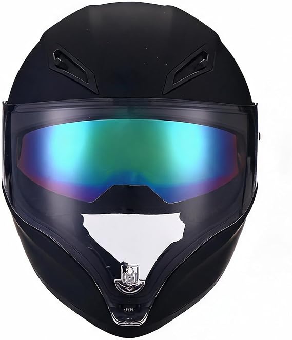 Aptliton DOT Certified Full Face Motorcycle Helmet with Dual Visor & Sun Shield – Lightweight ABS Shell, Removable Washable Liner, Gloss Black L