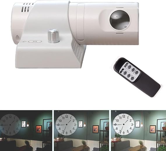 Projection Clock for Bedroom - LED Colorful Analog Projector Clock with Remote Control, 180° Rotatable for Living Room