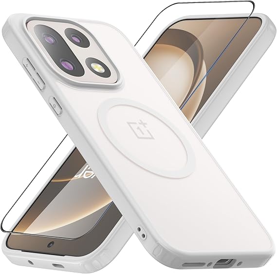 Case for Oneplus 15, [Hard Frosted PC Back+Soft TPU Bumper] [Support Wireless Charging] Slim Fit Shockproof Protective Case Cover with Screen Protector for Oneplus 15 5G 2025