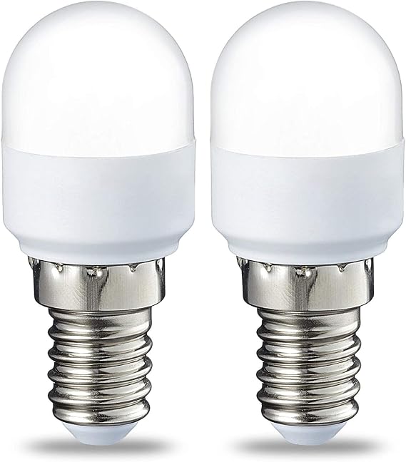 Amazon Basics E14 LED lamp T25, Refrigerator lamp, 1.7 W (Replaces 15 W), Warm White, Non Dimmable - Pack of 2 [Energy Class F]