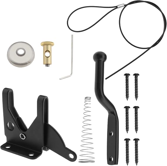OTOTEC 1 Set Self Locking Gate Gravity Latch Gravity Self Closing Latch Self-locking Latch with Adjustable Gate Latch Cable Pull Accessories for Wooden Doors Vinyl Doors