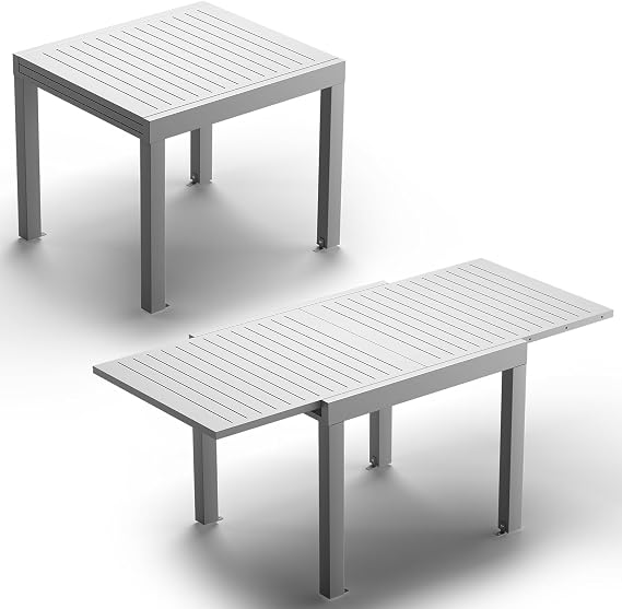 JUMMICO Extending Garden Table in Aluminium, Weatherproof & Scratch