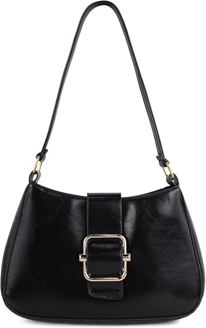 Small Shoulder Bag, PU Leather Hobo Clutch Handbag Soft Shoulder Bags for Women, Y2K Crescent Underarm Bag for Working Shopping Commuting Everyday Use