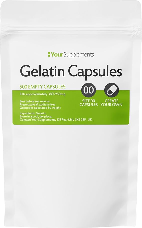 Your Supplements - Size 00 Empty Gelatin Capsules (500 Pack)