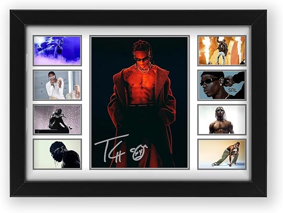 AllStarMedia Tribute to Travis Scott Inspired Hip Hop Poster Print | Fan Art Style Rap Artist Wall Art | Fan Art Gift | Music Wall Art | Limited Edition Print | A4 Framed (30 x 21 CM)