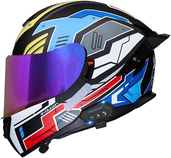 Bluetooth Modular Motorcycle Helmet DOTECE Approved Full Face Motorbike Helmet With Double Visor Racing Crash Karting Motorbike Helmets For Adult Men Women