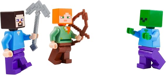LEGO Minecraft Combo Pack - Steve, Alex, and Zombie Minifigures