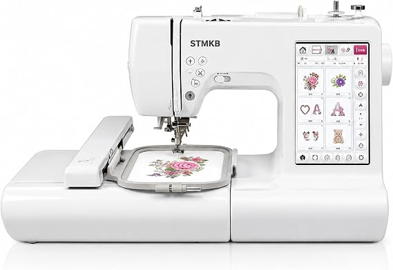 Computerized Embroidery Machine With 7" Touch Screen, Sewing & Embroidery Combo Machine, 207 Stitch Patterns & 178 Built-in Designs, Automatic Needle Threader, Usb Design Import