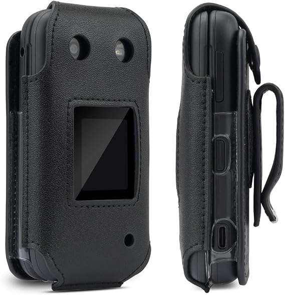 BELTRON Leather Fitted Case for Nokia 2760, Nokia 2780 Flip Phone - Secure Form Fit Cover with Built-in Screen Protection & Rotating Metal Belt Clip (Tracfone N139DL, TA-1398, TA-1450, TA-1421)