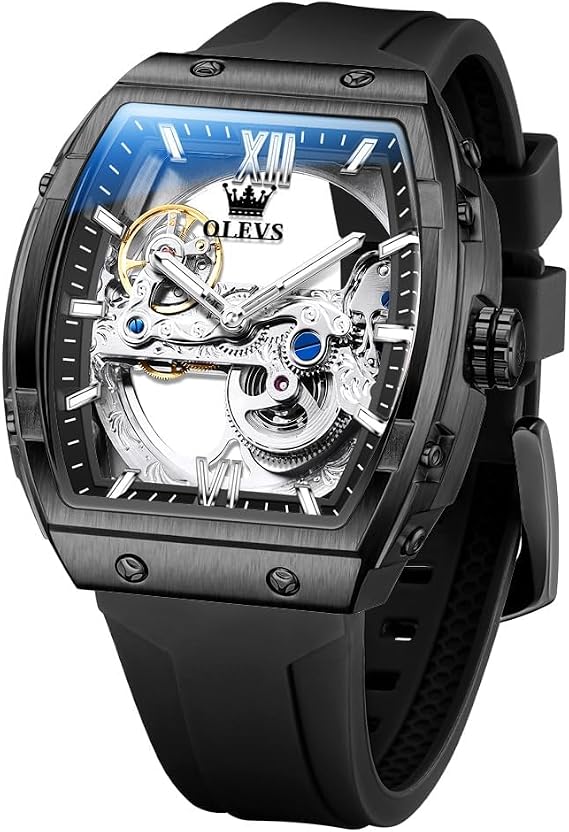 OLEVS Watch for Men Automatic Mechanical Luxury Dress Tourbillon Stainless Steel Waterproof Wrist Watches Date