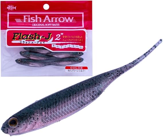 Fish Arrow Flash-J 2" (8 adet/paket) #03 Neon Green/Silver Olta