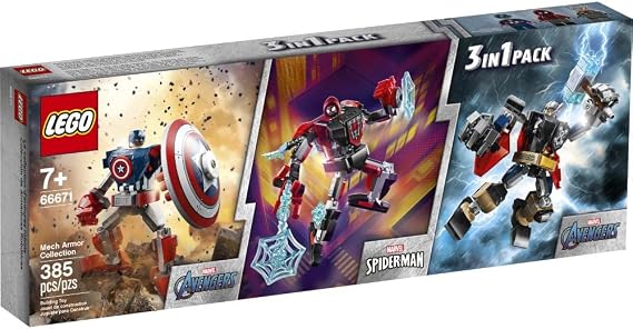 Lego Super Heroes Marvel Tri-Pack Included: Marvel Avengers Classic Thor, Captain America, Spider-Man Miles Morales 385 Total Pieces